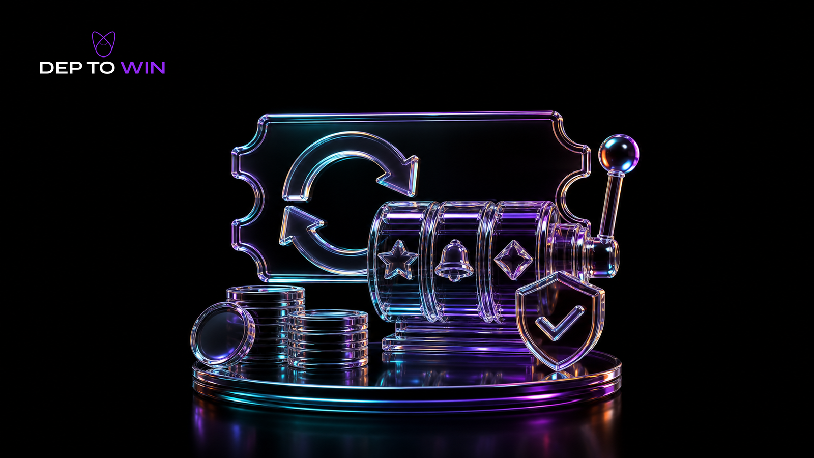 Premium Glas-Freispiel-Ticket mit Slotwalzen für Freispiele bei Online Slots