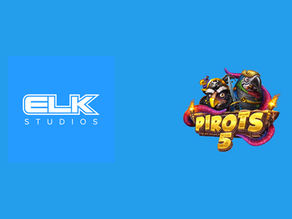 ELK Studiosi ametlik logo ja ametlik Pirots 5 mängukujundus sinisel taustal.