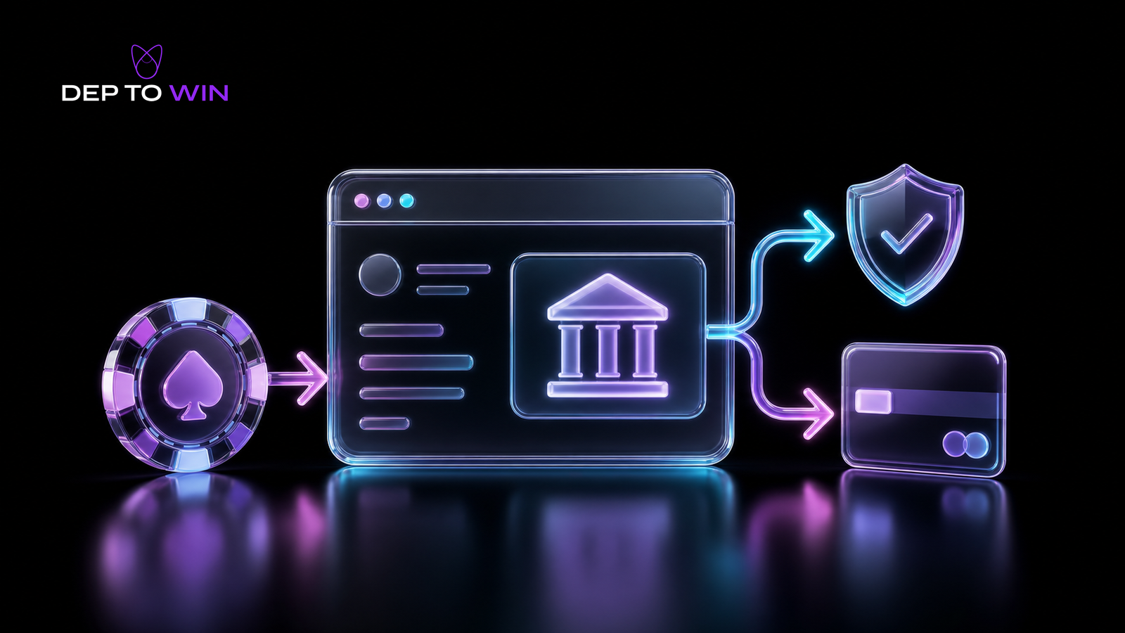 Klarna Sofort Casino Deutschland mit Glas Online Banking Fenster Bankkarte Auszahlungspfeil und Sicherheitsschild ohne Markenlogo