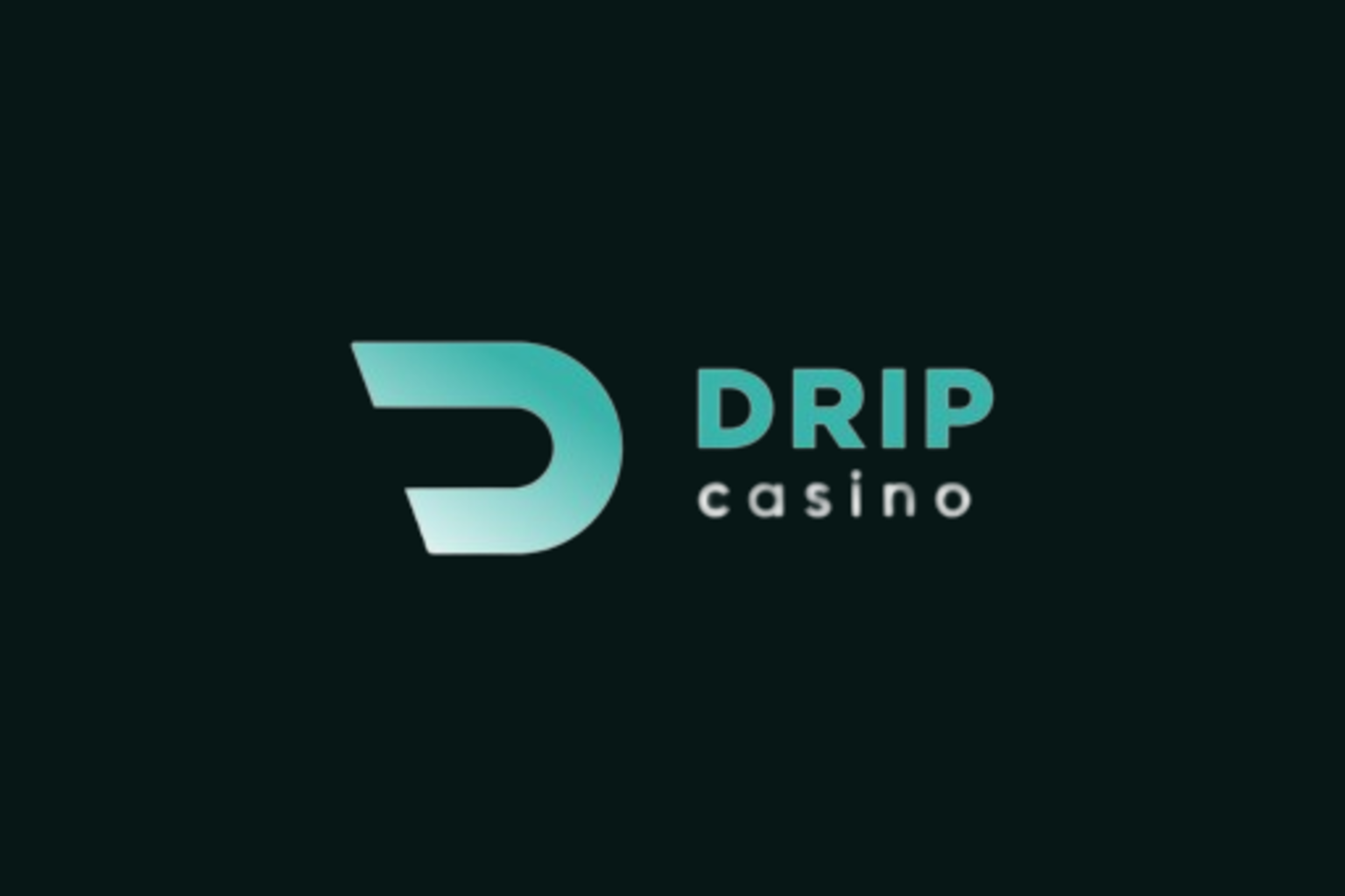 Drip Casino ametlik türkiissinine logo tumedal taustal