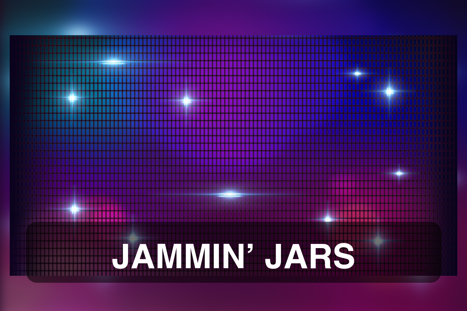 Push Gamingu ametlik Jammin’ Jarsi värviline mängutaust ja selge Jammin’ Jarsi pealkiri.