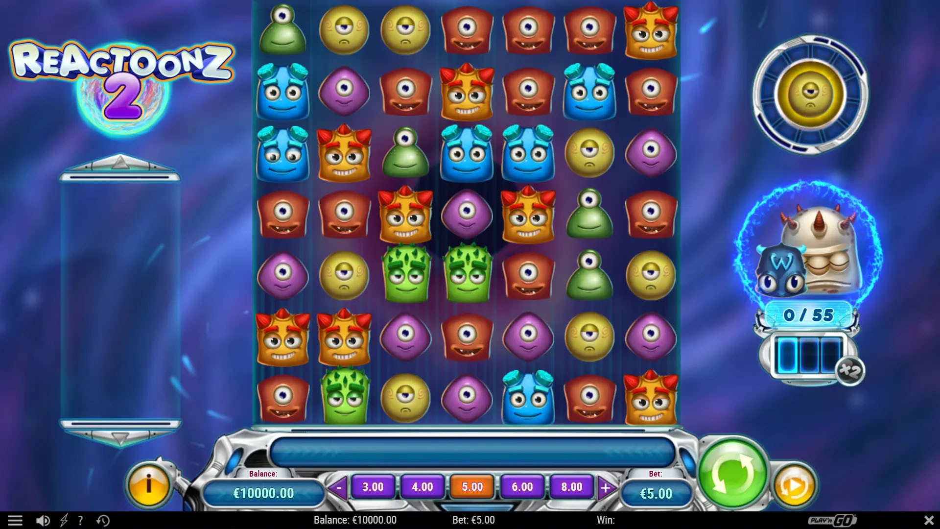Play’n GO ametlik Reactoonz 2 mänguvaade