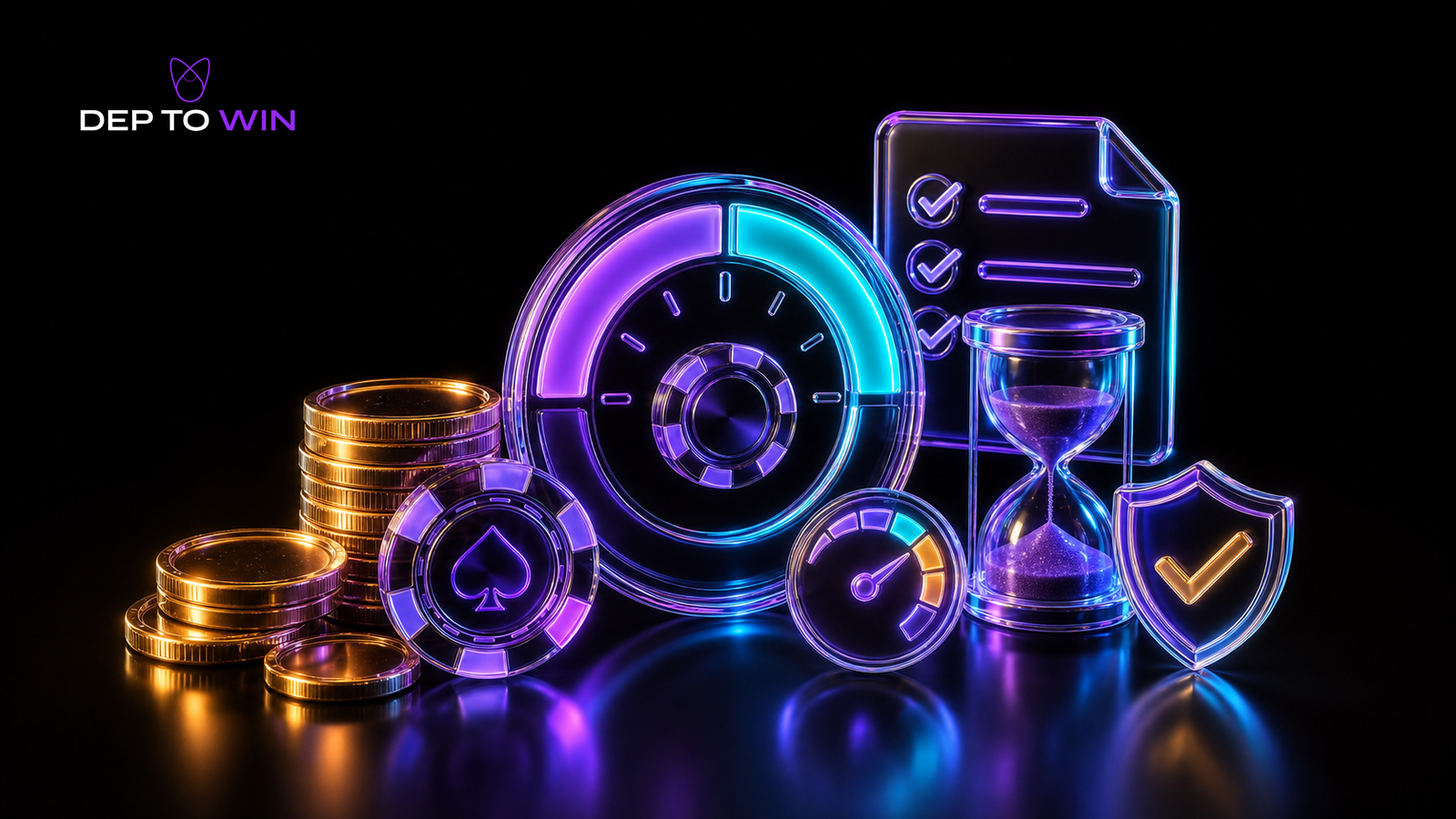 Casino Bonus Umsatzbedingungen mit Glas Fortschrittsanzeige Uhr Sanduhr Einsatzlimit und Casino Chips