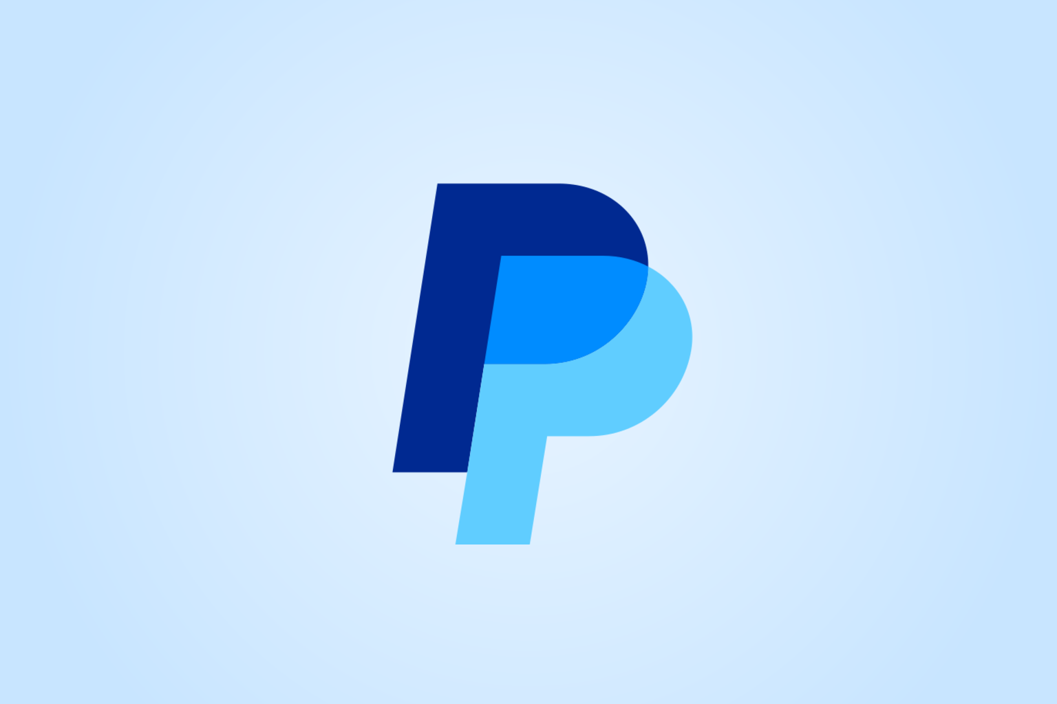 PayPali ametlik värviline P märk neutraalsel sinisel maksejuhendi taustal