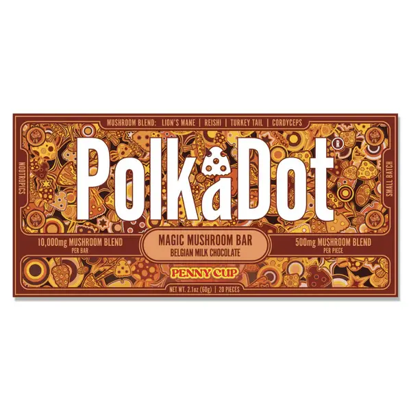 Thumbnail: PolkaDot Mushroom Belgian Milk Chocolate Bar