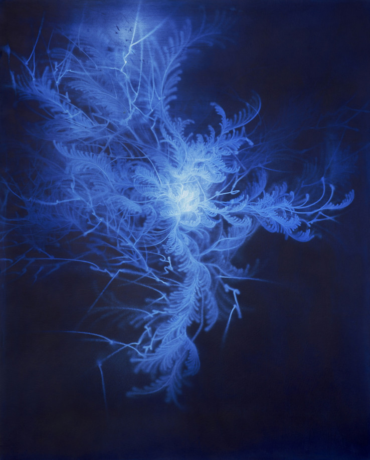 Waterscape_물풀 1515, 162x130cm, Traditional pigment, water-drawing on mulberry paper, 2013