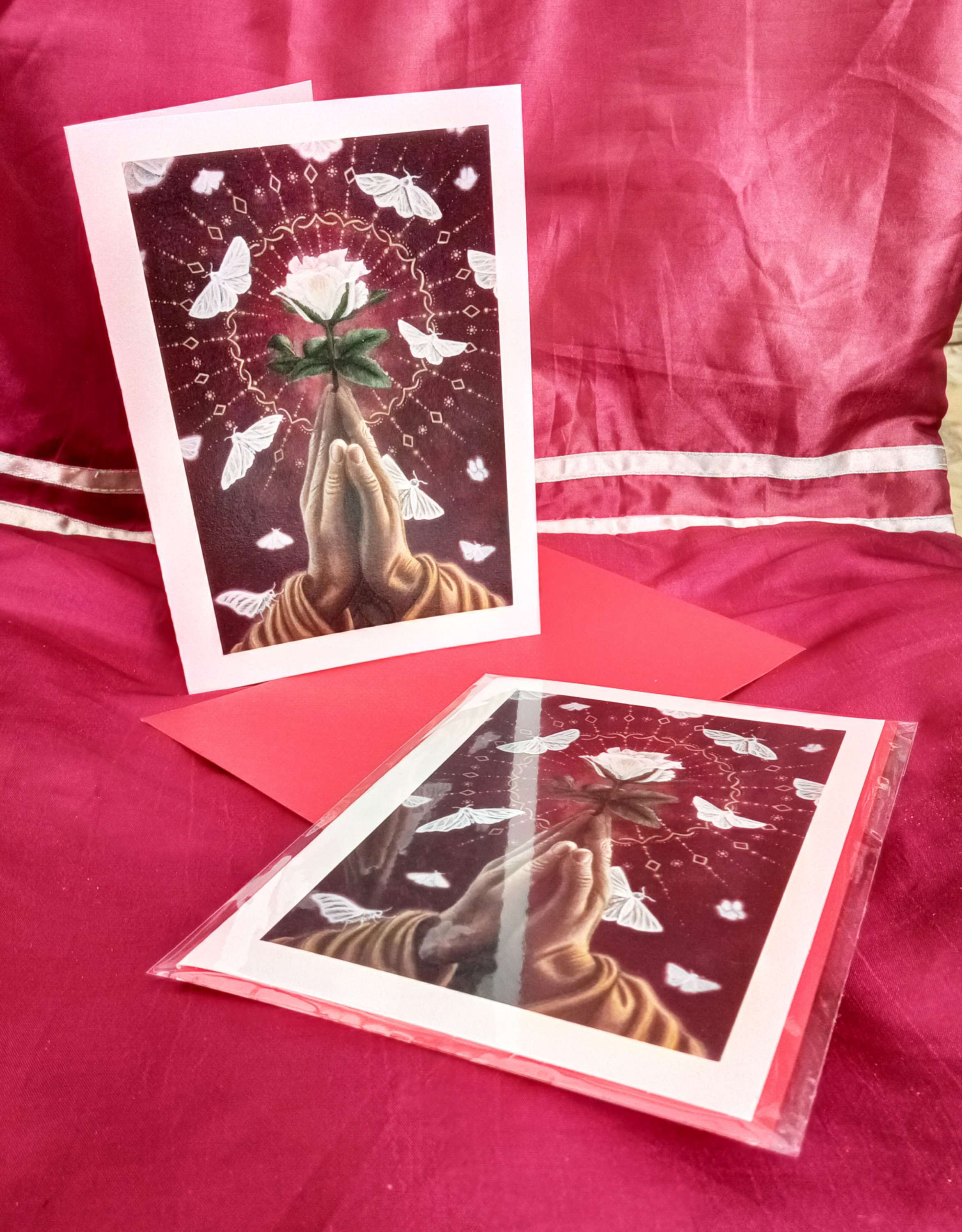 Greeting Card 'Offering', by Radka SoulArt, visionary artist Tenerife, Canary Islands