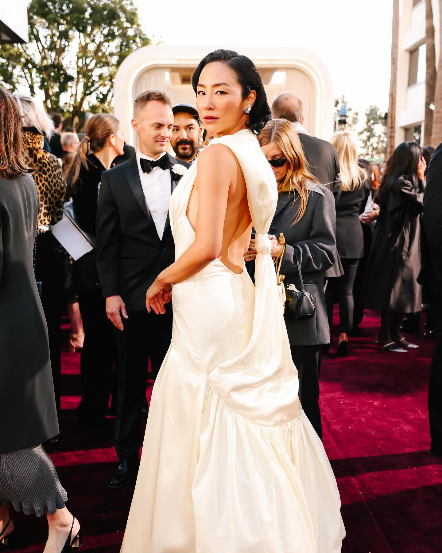 greta lee golden globes dress Greta Lee Continues Her Style Streak At The Golden Globes 2024