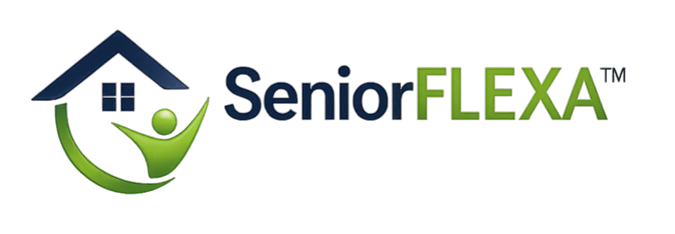 Close-up view of a real estate sign in front of a Spring Hill home indicating a SeniorFLEXA listing