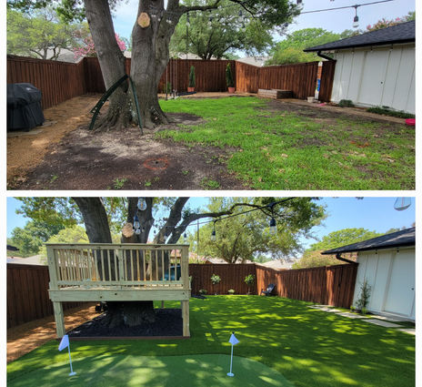 treehouse deck synthetic grass turf in Plano, Tx.