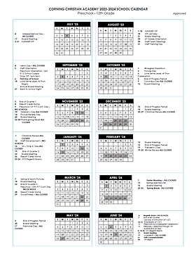 Calendar and Events | Corning Christia Academy | Corning, NY