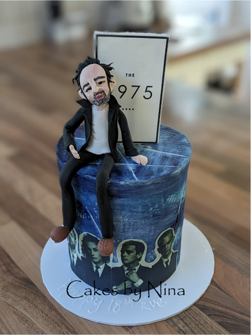 Cake decorated with The 1975 band theme for Ladies Cakes