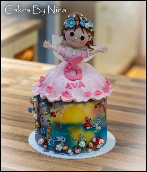 fairy dust cake, handpainted cake, cakes by nina, birthday cake, girl birthday cake, celebration cake