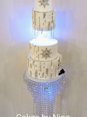 showstopper wedding cake, sparkly wedding cake, crystal wedding cake, elegant wedding cake - Rivervale Barn