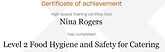food hygiene and safety certificate for Cakes By Nina