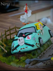 Car cake with edible decorations from Celebration site