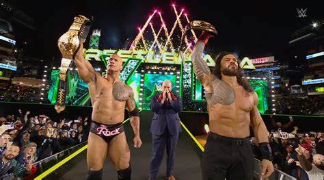 The Rock and Roman Reigns shine at night 1 of Wrestlemania 40