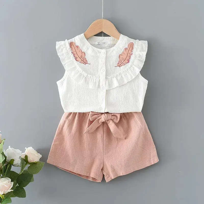 Thumbnail: Mila Fritid klær Sett Topp+ Shorts for barn 