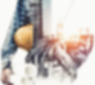 Future building construction engineering project concept with double exposure graphic desi