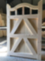 Wooden Gate With Swan Neck Back View