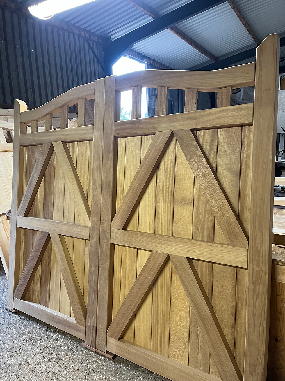 Thumbnail: Hardwood Driveway Gates Suitable For Electric Gate Automation Back View