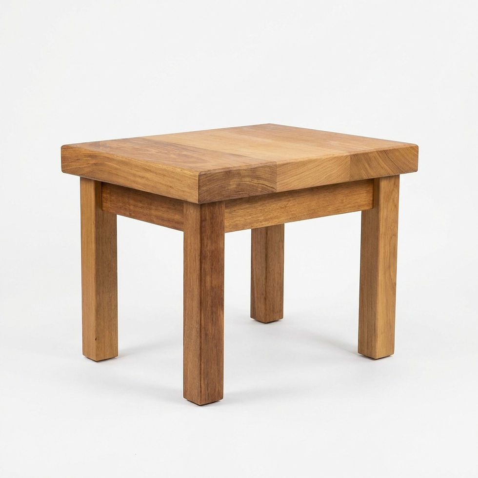 Chunky Coffee Table In Solid Wood Custom Made In England Front View