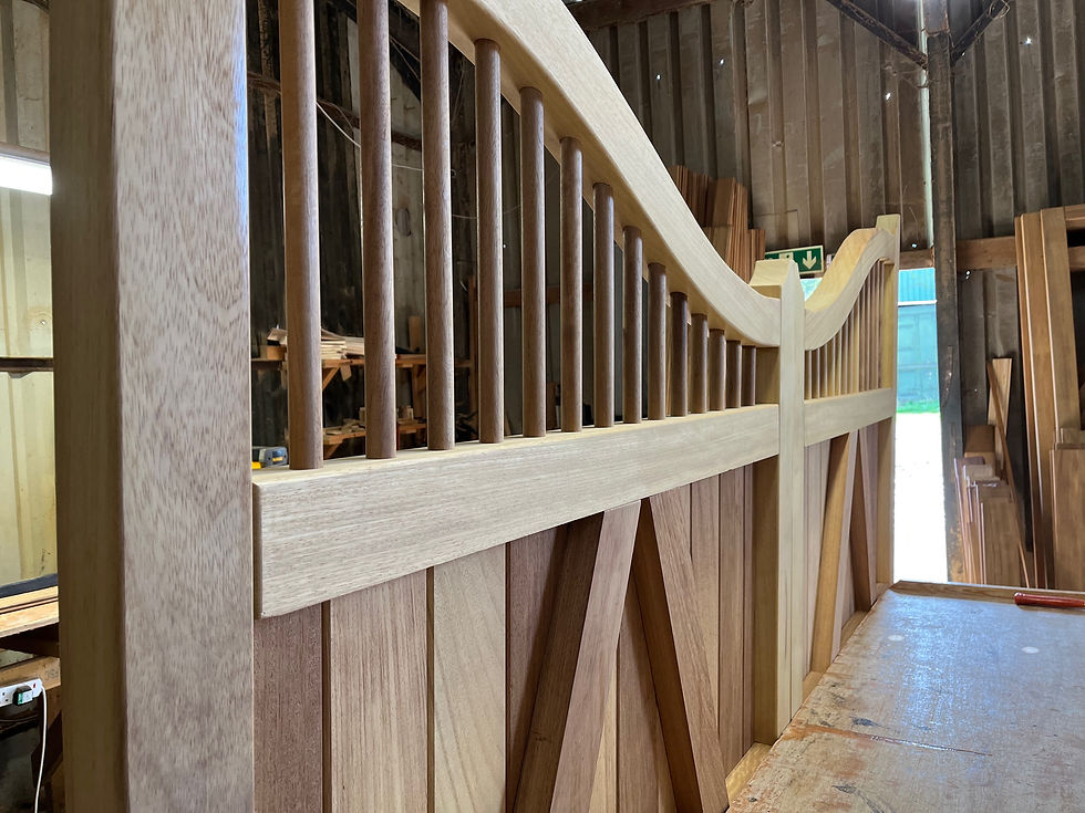 Thumbnail: Swan Neck Driveway Gates Modern Design Back View