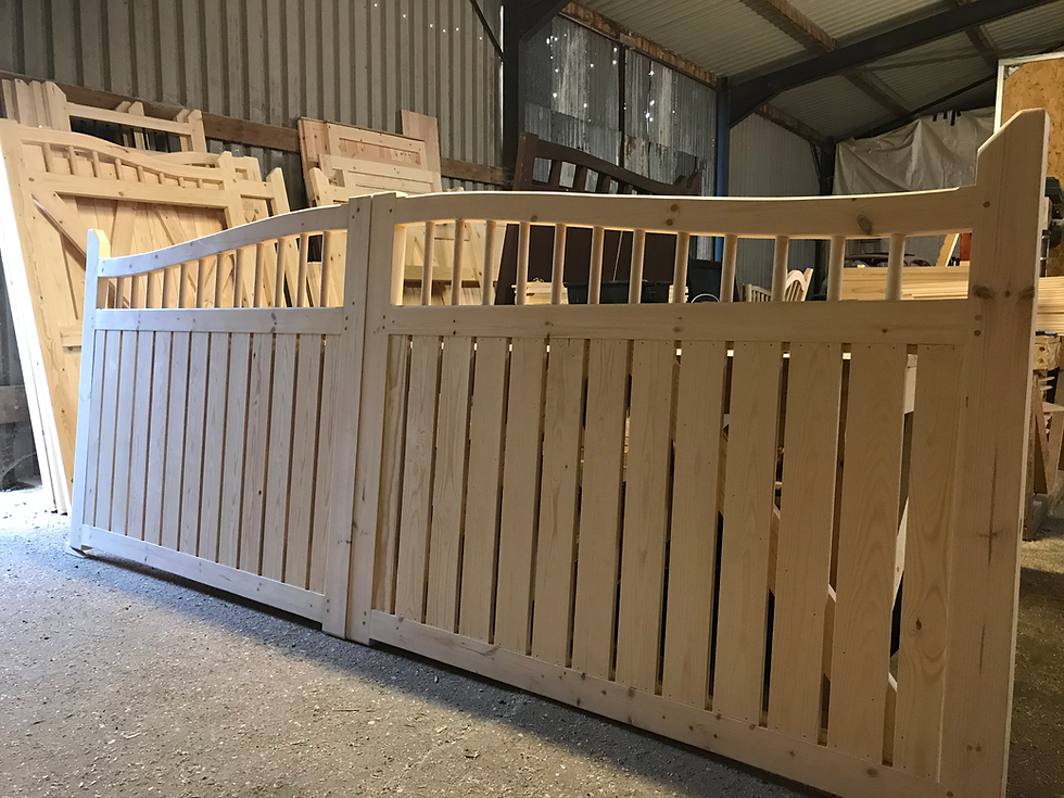 Thumbnail: Cheap Picket Driveway Gates Near Me Front View