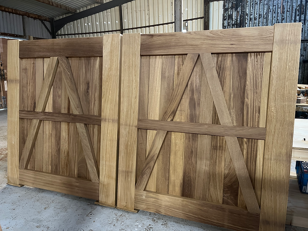 Thumbnail: Heavy Duty Hardwood Gates Near Me Back View