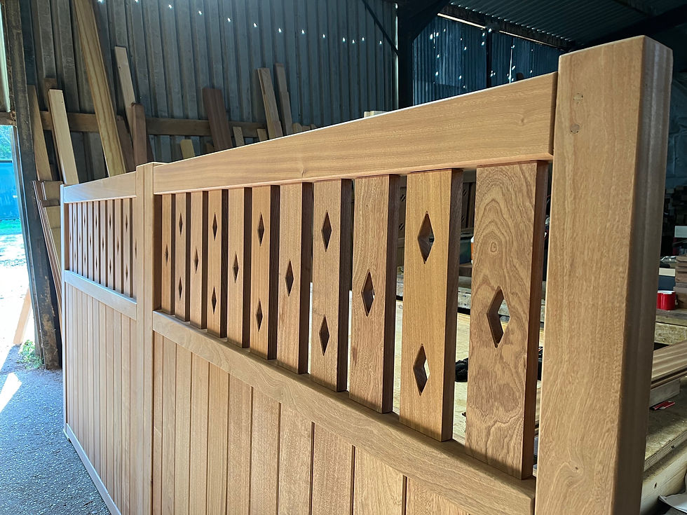 Thumbnail: Pattern Driveway Gates Quality Hardwood Timber Front View