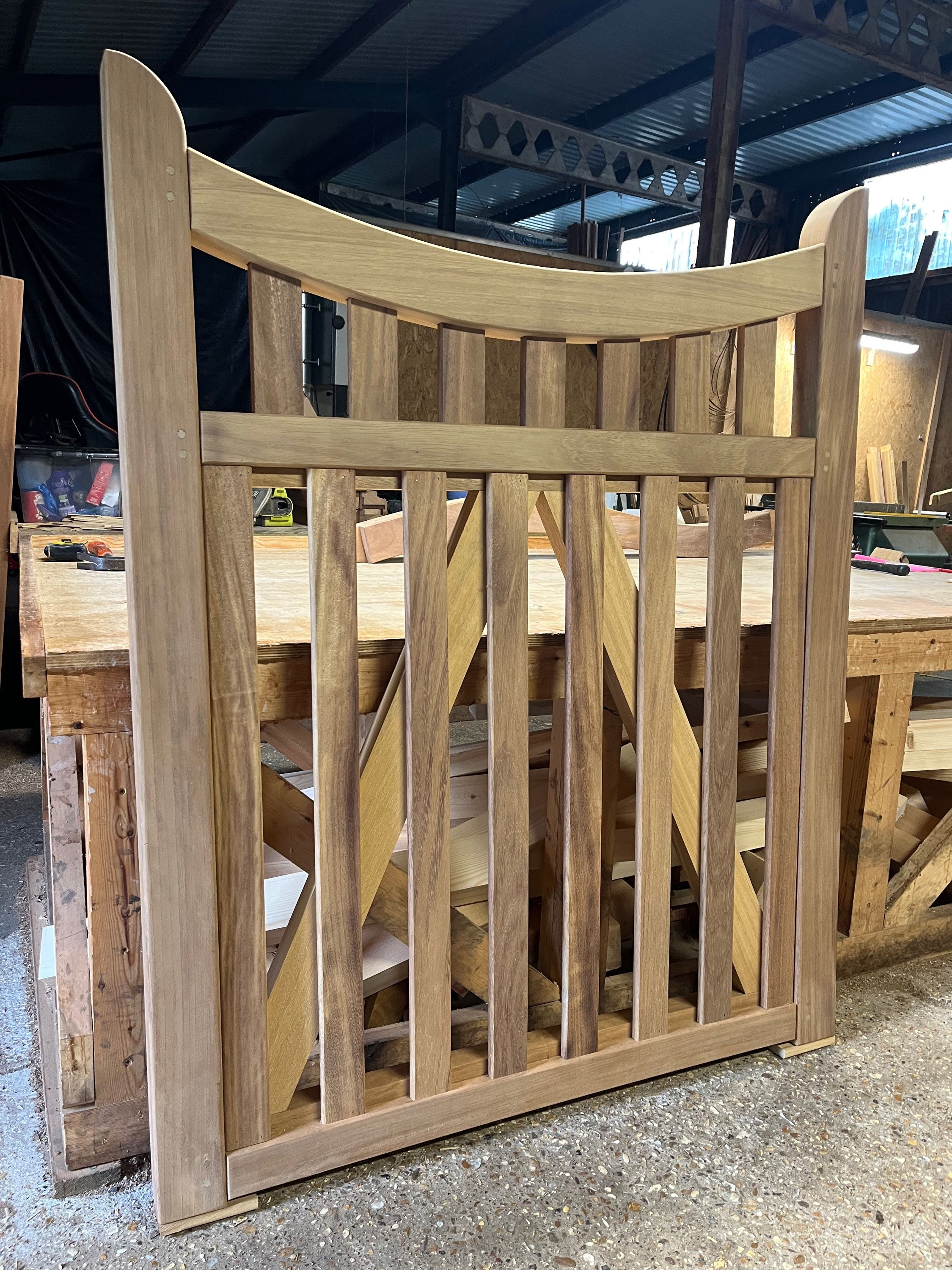 Hardwood Garden Picket Gate Front View