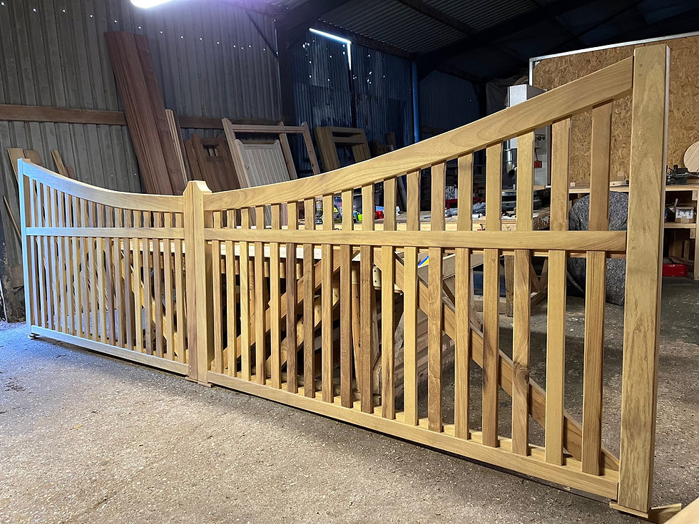 Thumbnail: Large Hardwood Picket Gates Suitable For Automation Front View