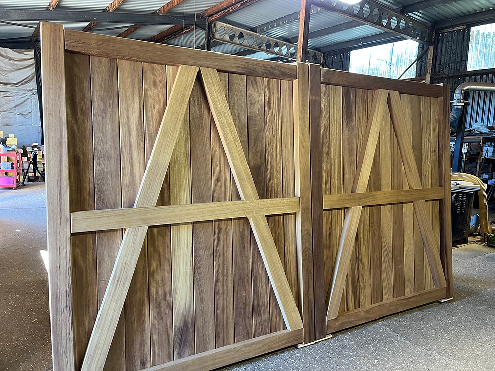 Thumbnail: Beautiful Wooden Driveway For Sale Gates Back View