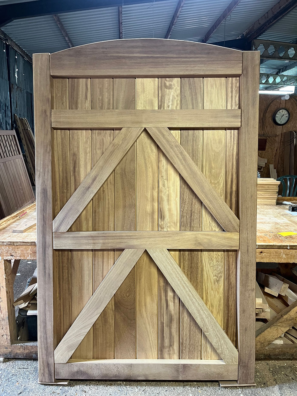 Thumbnail: Hardwood Arch Top Gate In Iroko. The Half Moon Gate.