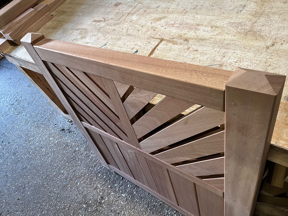 Hardwood Gate With Diagonal Board Front View