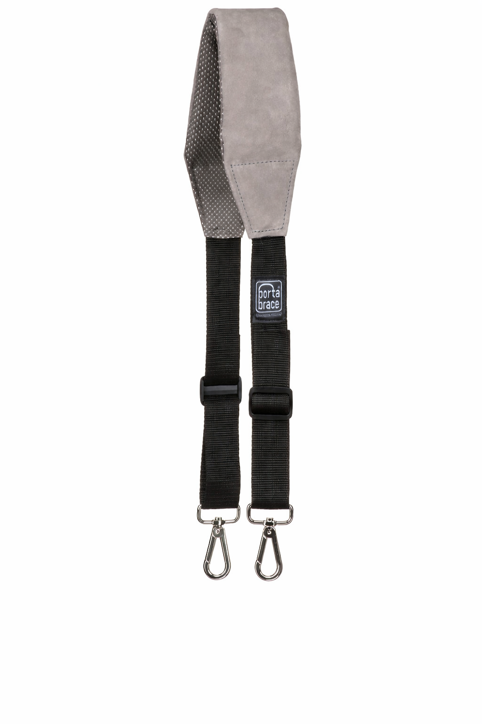 Thumbnail: Portabrace nylon strap hanging, demonstrating its sturdy construction and practical design for carrying heavy equipment.