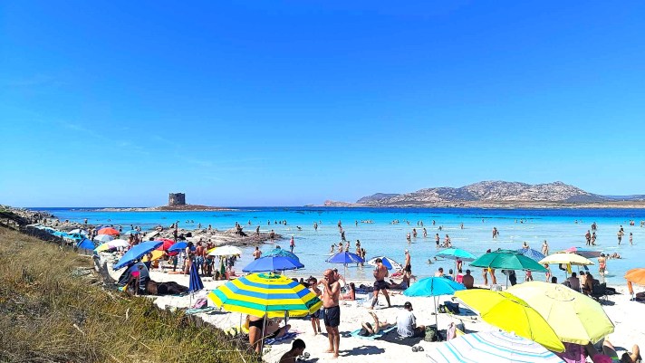 La plage La Pelosa, Sardaigne