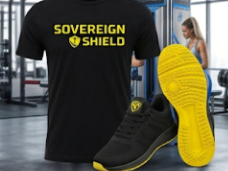 SOVEREIGN SHIELD | CORE FITNESS DESIGNS TEE AND SNEAKERS