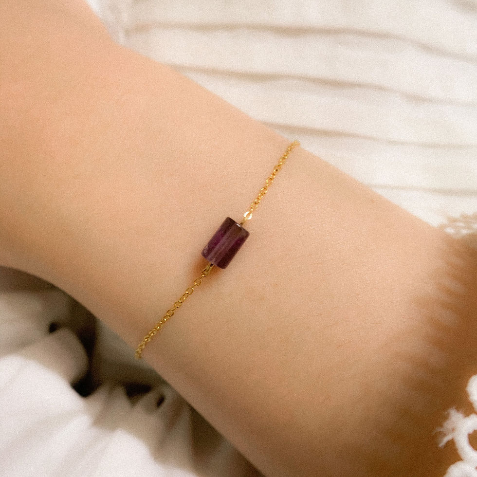 Thumbnail: Mini Amethyst Cylinder Bracelet