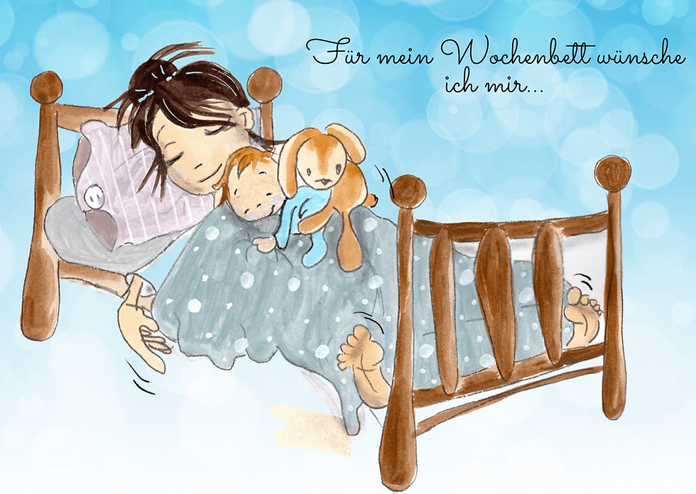 Miniaturbild: Motiv der Wochenbettkarten von Daniela Schramm