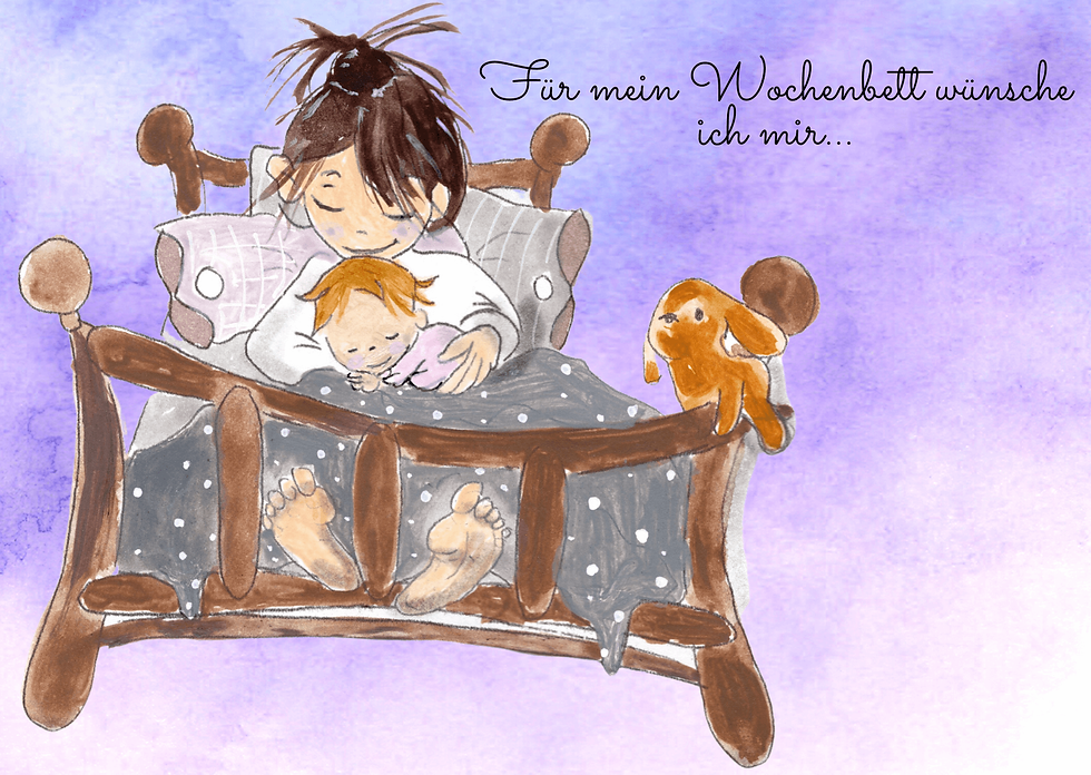 Miniaturbild: Motiv der Wochenbettkarten von Daniela Schramm