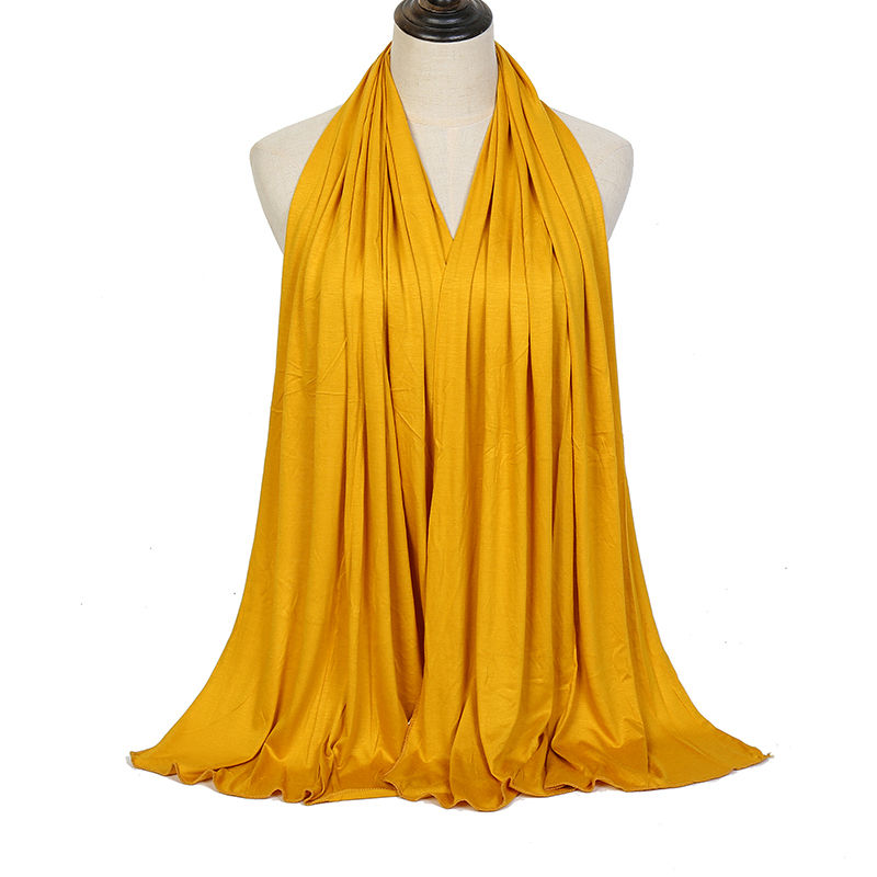 Thumbnail: Premium Modal Cotton Jersey Hijab Scarf Long Muslim Shawl Plain Soft Turban Tie 