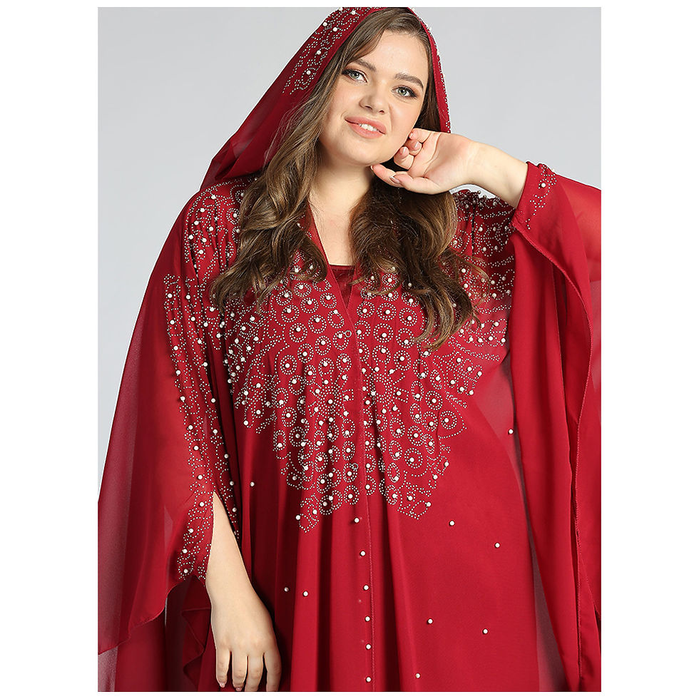 Thumbnail: Abaya Morocco Kaftan Dubai Hooded Maxi Dress Bat Sleeve Farasha Kaftan Muslim Wo