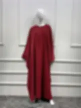 Thumbnail: Eid Women Muslim Dress One Piece Jilbab Prayer Nida Loose Long Batwing Abaya Dub