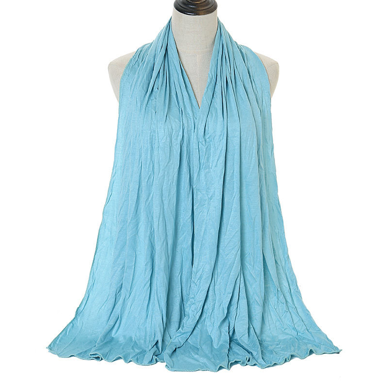 Thumbnail: Premium Modal Cotton Jersey Hijab Scarf Long Muslim Shawl Plain Soft Turban Tie 