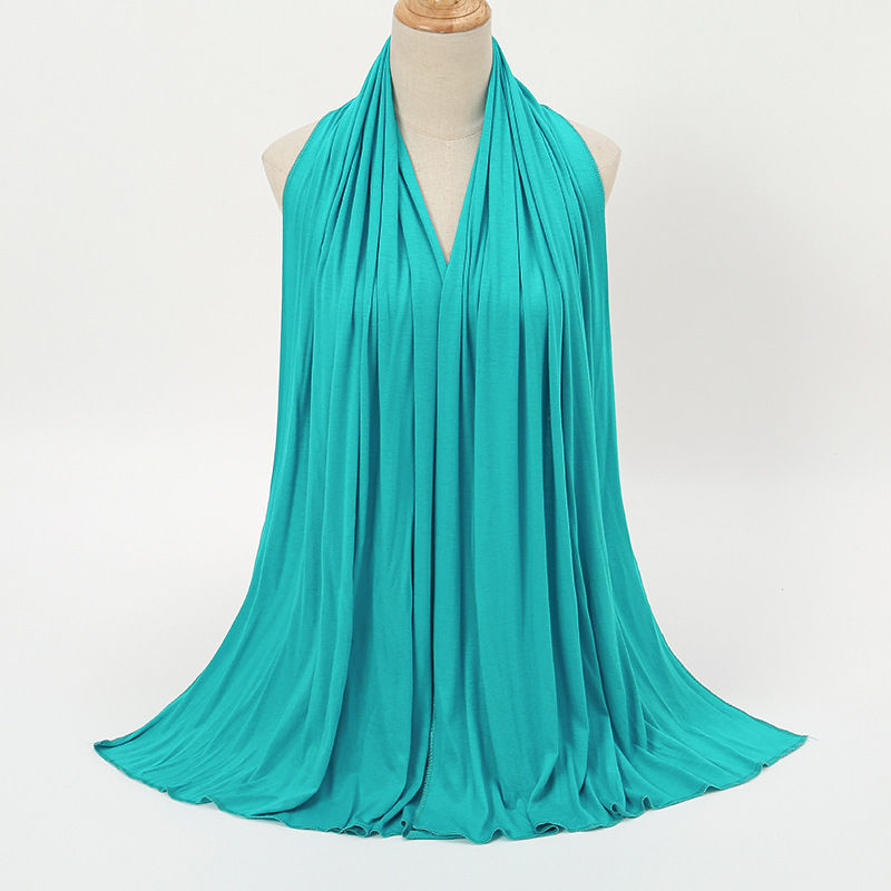 Thumbnail: Premium Modal Cotton Jersey Hijab Scarf Long Muslim Shawl Plain Soft Turban Tie 