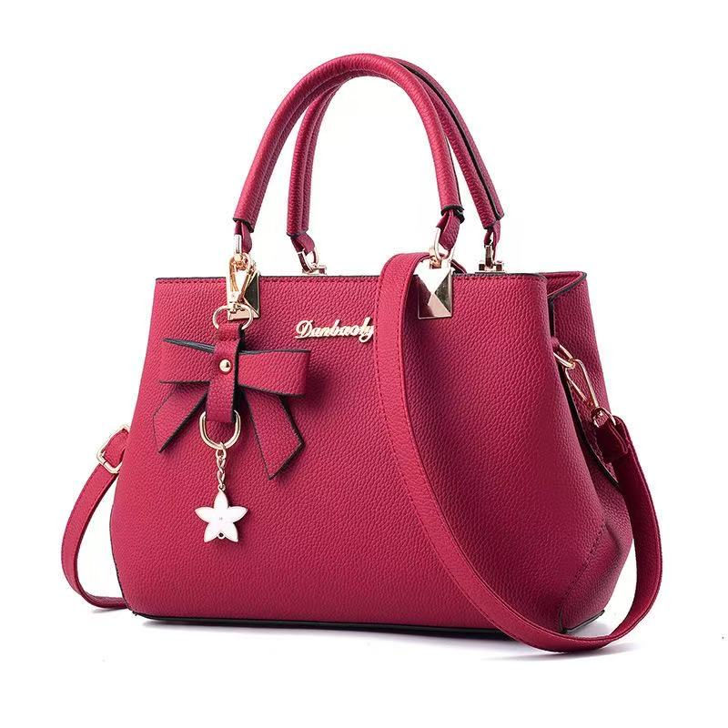 Thumbnail: New Korean version trendy autumn and winter bow women's bag portable shoulder ba