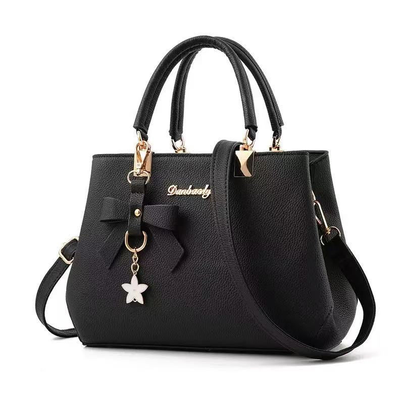 Thumbnail: New Korean version trendy autumn and winter bow women's bag portable shoulder ba