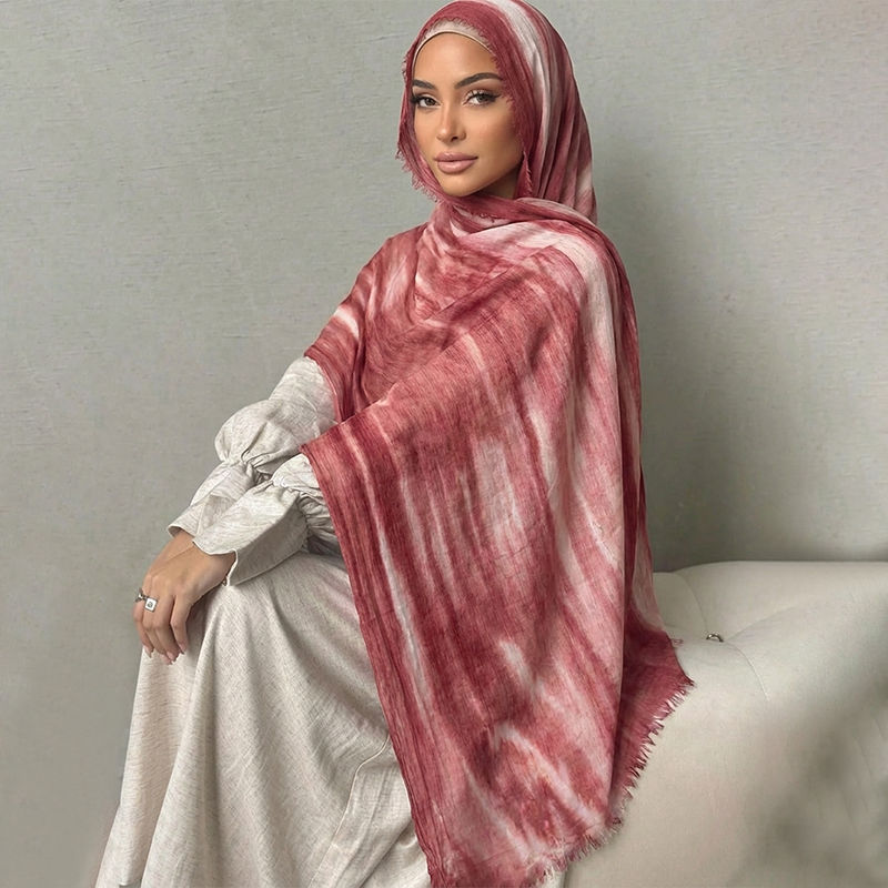 Thumbnail: Ramadan Watercolor Modal Hijab Women Bohemian Watercolor Soft Muslim Hijabs Flor