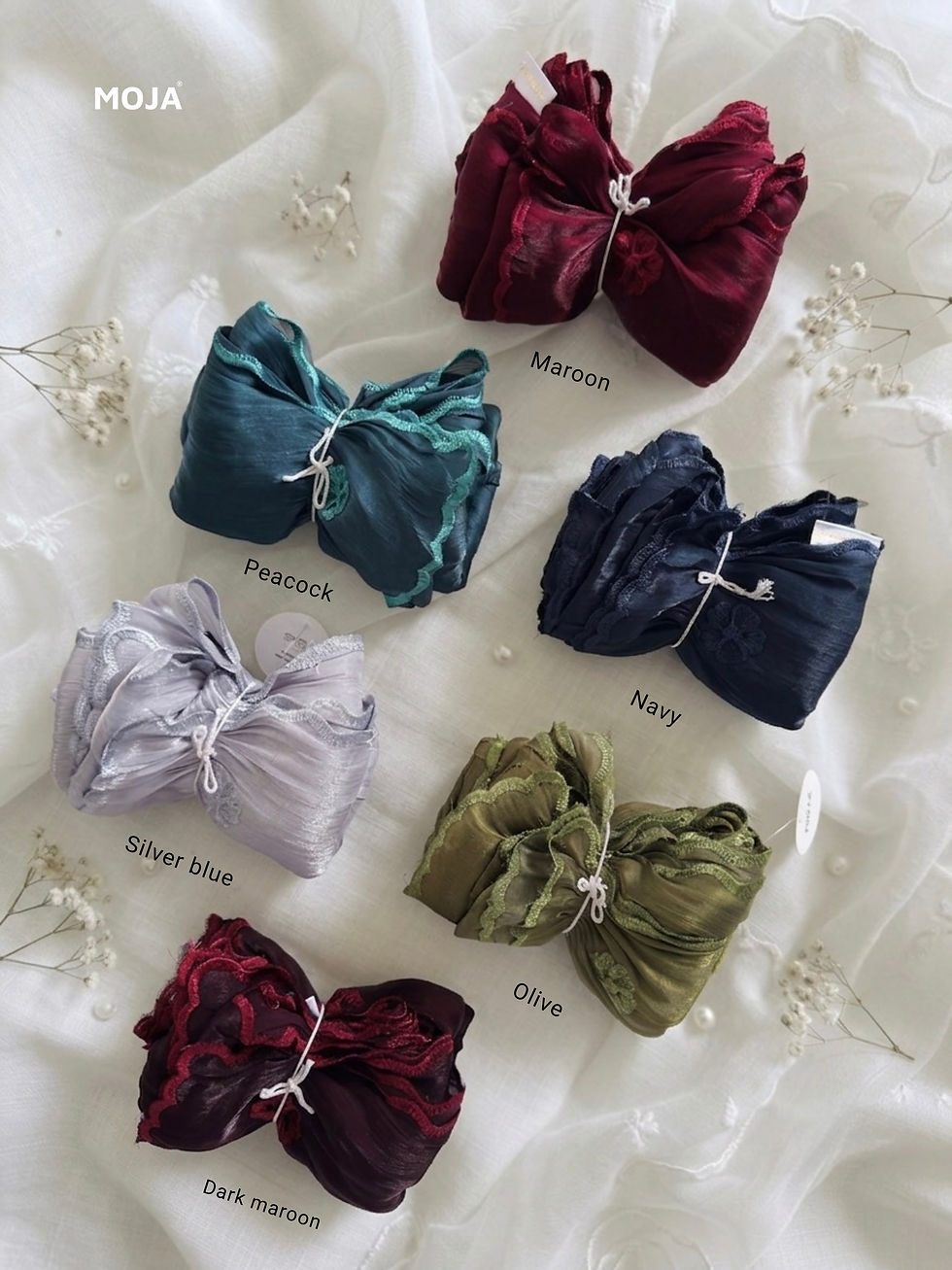 Thumbnail: 1197 - EBROIDERED SHIMMER HIJABS (24 Colors)
